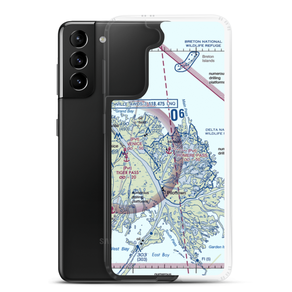 Romere Pass Seaplane Base (7LA7) VFR Sectional Samsung Case Samsung Galaxy S21 Plus model shown