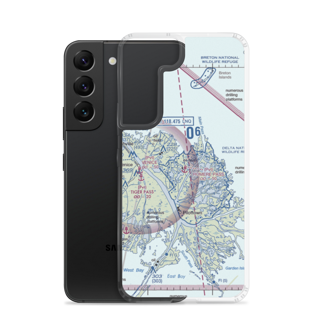 Romere Pass Seaplane Base (7LA7) VFR Sectional Samsung Case Samsung Galaxy S22 model shown