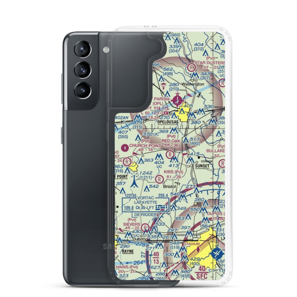 Ron Airport (5LA9) VFR Sectional Samsung Case Samsung Galaxy S21 model shown