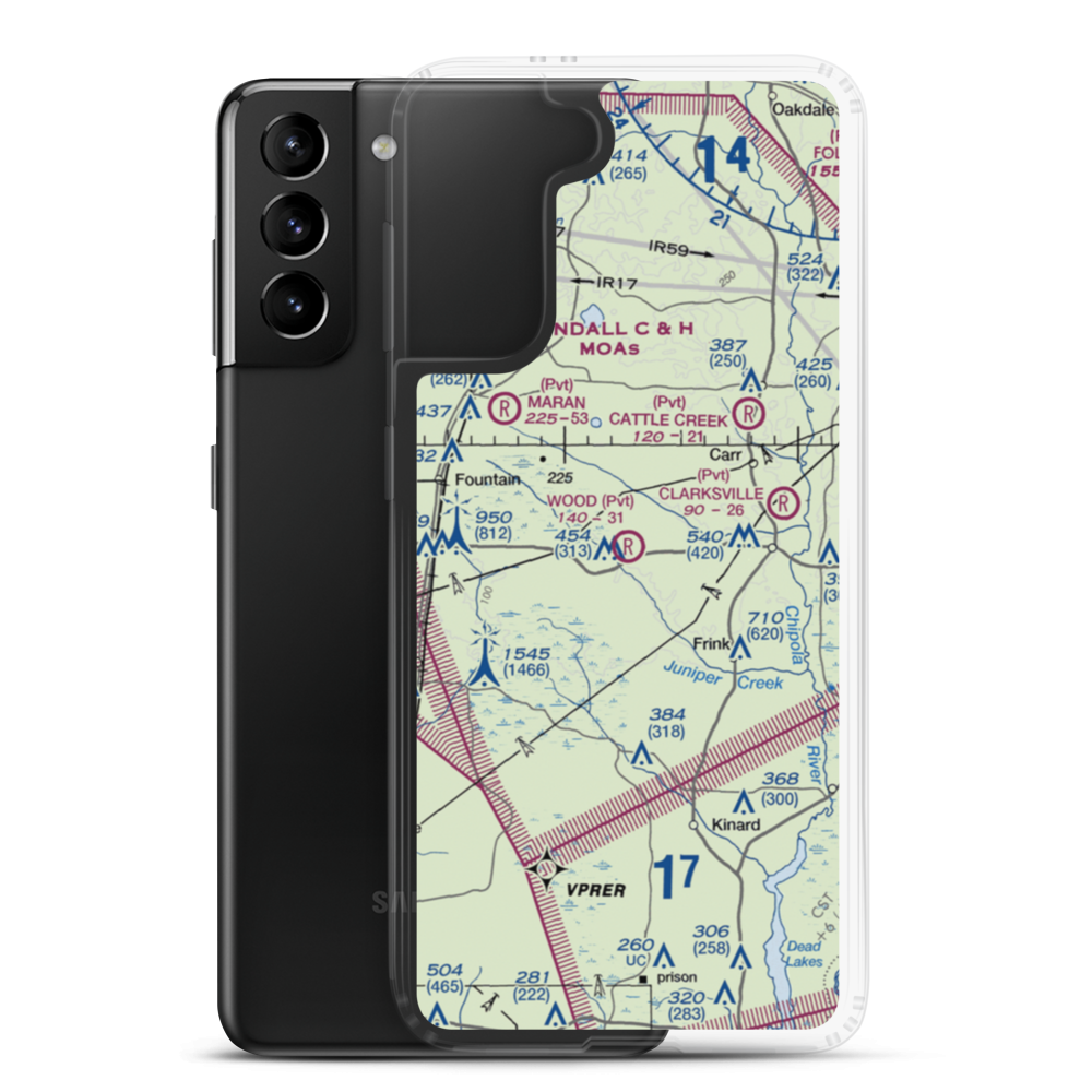 Ron Wood Airport (5FD1) VFR Sectional Samsung Case Samsung Galaxy S21 Plus model shown