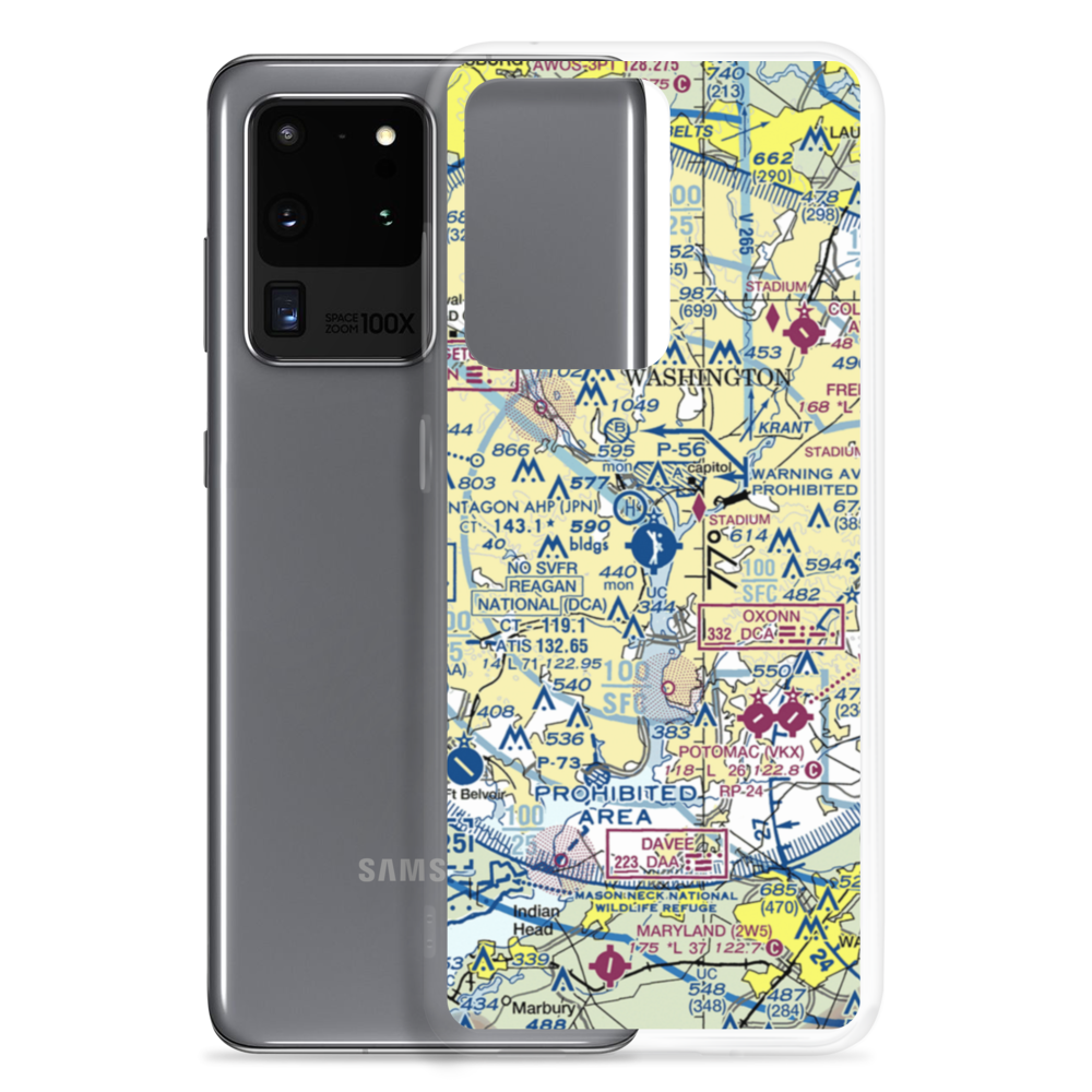 Ronald Reagan Washington National Airport (DCA) VFR Sectional Samsung Case Samsung Galaxy S20 Ultra model shown