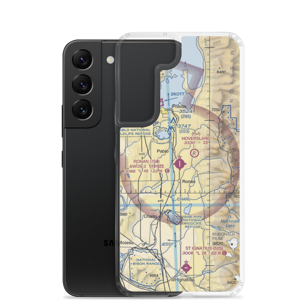 Ronan Airport (7S0) VFR Sectional Samsung Case Samsung Galaxy S22 model shown
