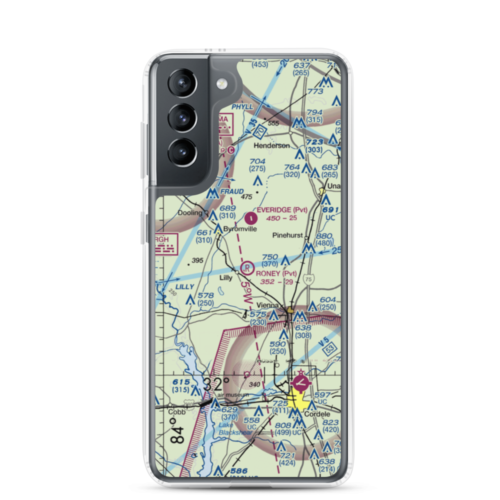 Roney Farms Airport (5GA6) VFR Sectional Samsung Case Samsung Galaxy S21 model shown