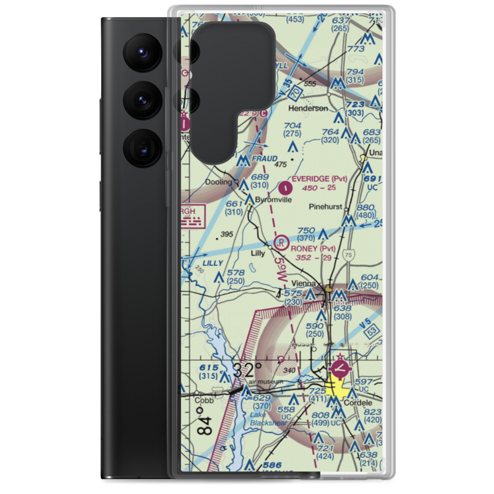 Roney Farms Airport (5GA6) VFR Sectional Samsung Case Samsung Galaxy S22 Ultra model shown