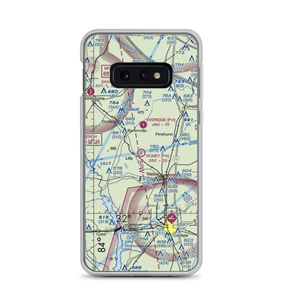 Roney Farms Airport (5GA6) VFR Sectional Samsung Case Samsung Galaxy S10e model shown