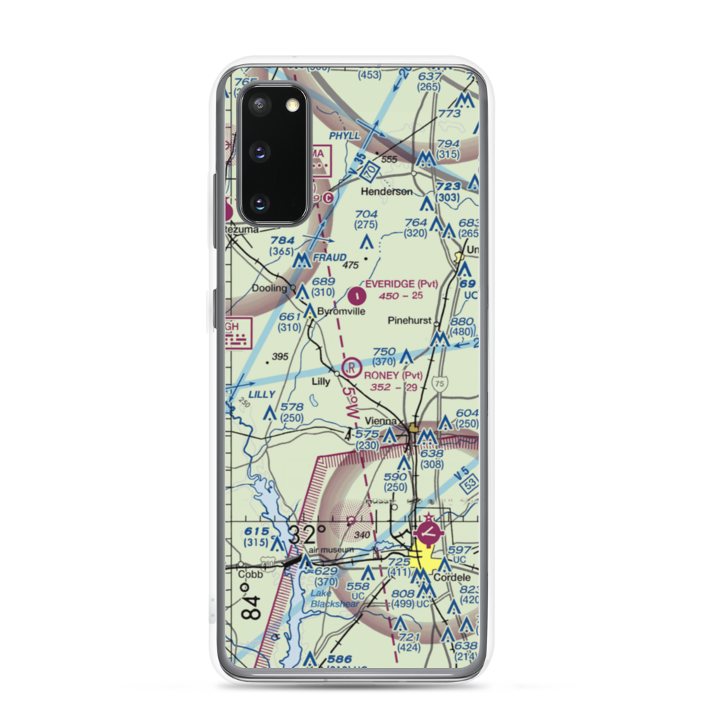 Roney Farms Airport (5GA6) VFR Sectional Samsung Case Samsung Galaxy S20 model shown