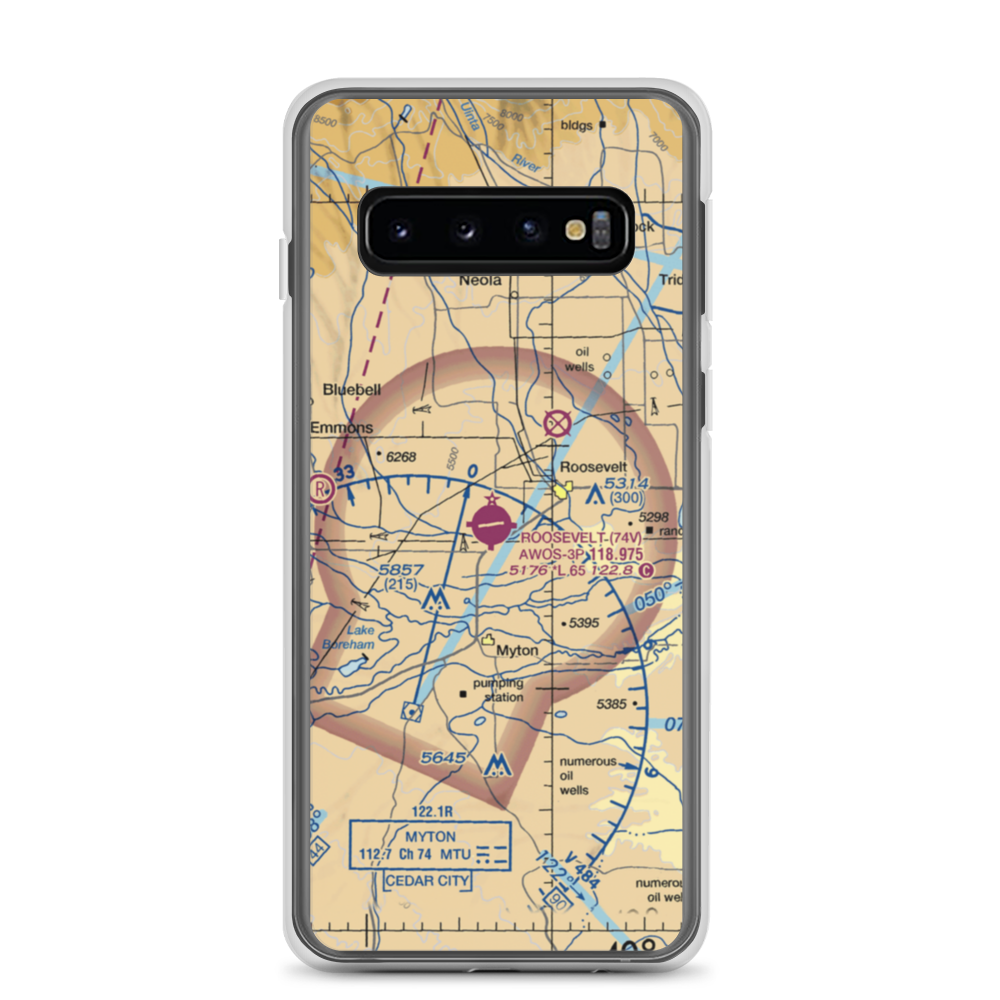 Roosevelt Municipal Airport (74V) VFR Sectional Samsung Case Samsung Galaxy S10 model shown