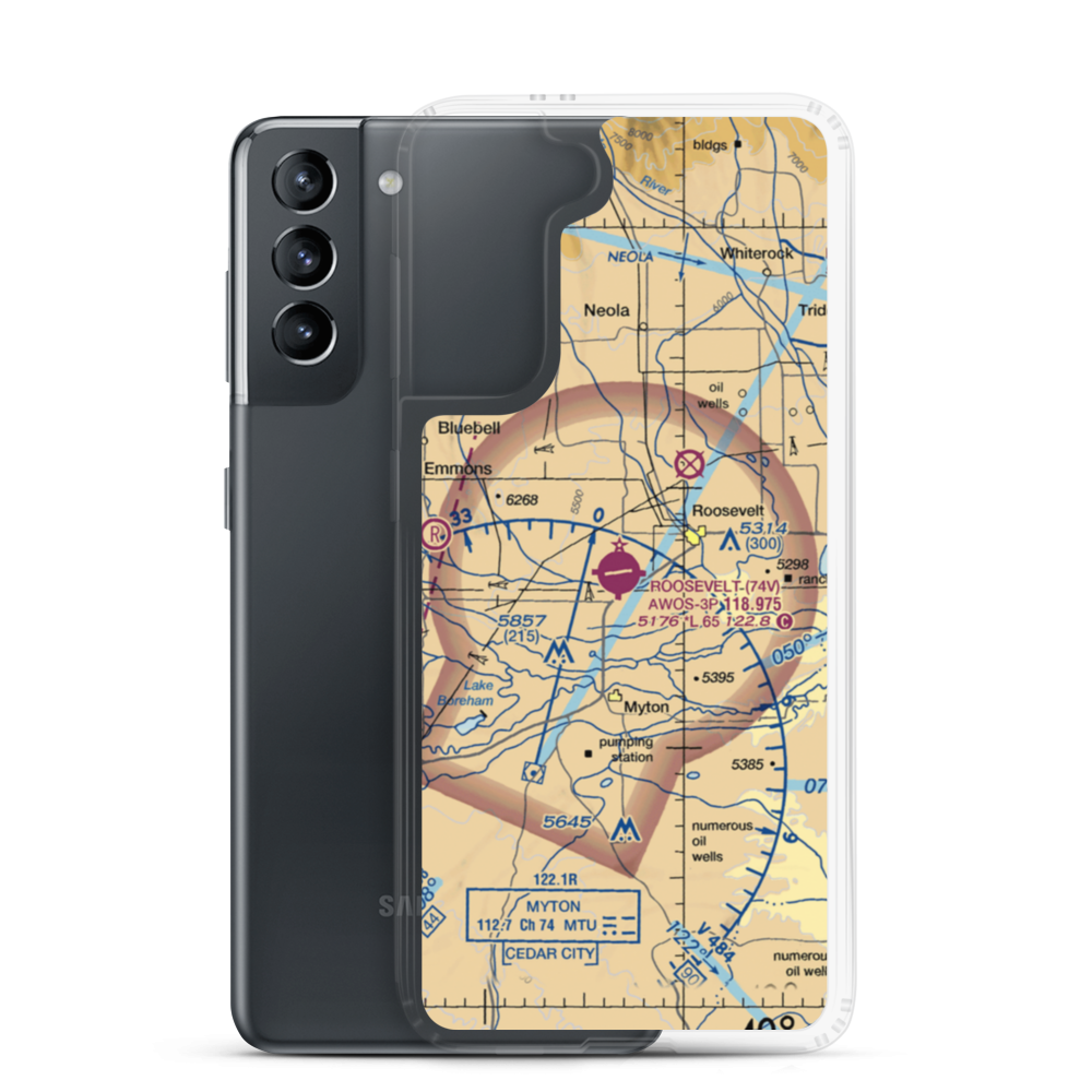 Roosevelt Municipal Airport (74V) VFR Sectional Samsung Case Samsung Galaxy S21 model shown