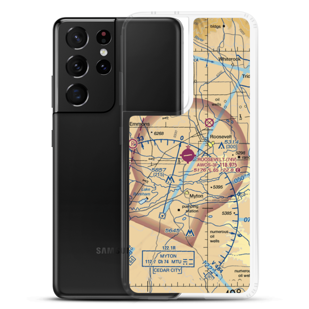 Roosevelt Municipal Airport (74V) VFR Sectional Samsung Case Samsung Galaxy S21 Ultra model shown