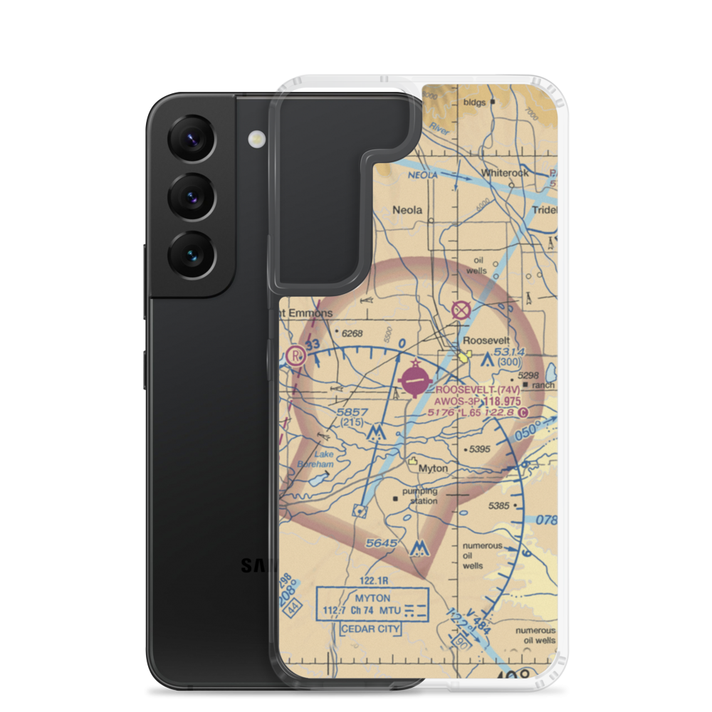 Roosevelt Municipal Airport (74V) VFR Sectional Samsung Case Samsung Galaxy S22 model shown