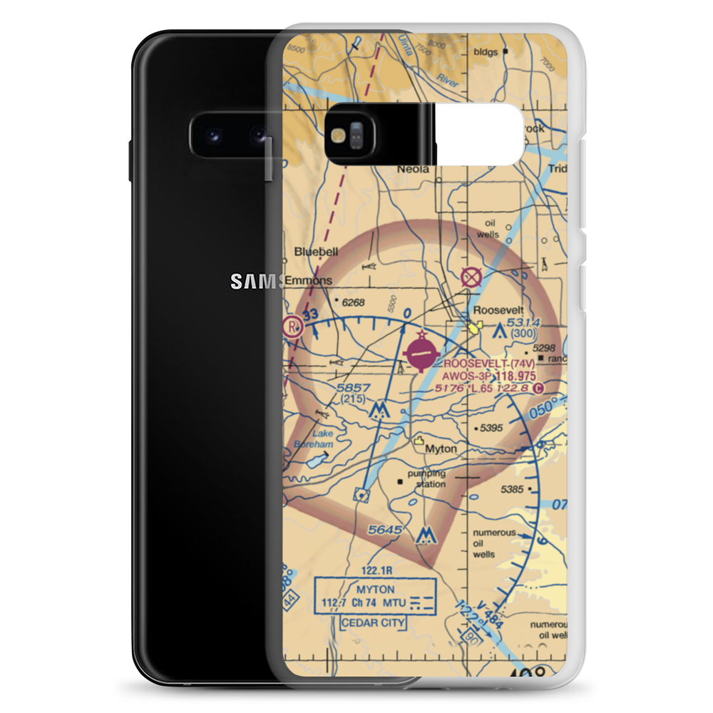 Roosevelt Municipal Airport (74V) VFR Sectional Samsung Case Samsung Galaxy S10+ model shown