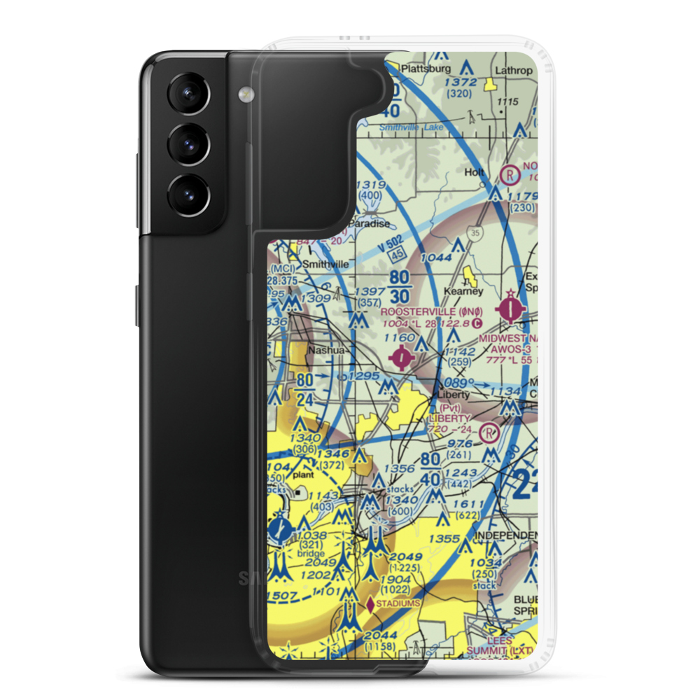Roosterville Airport (0N0) VFR Sectional Samsung Case Samsung Galaxy S21 Plus model shown