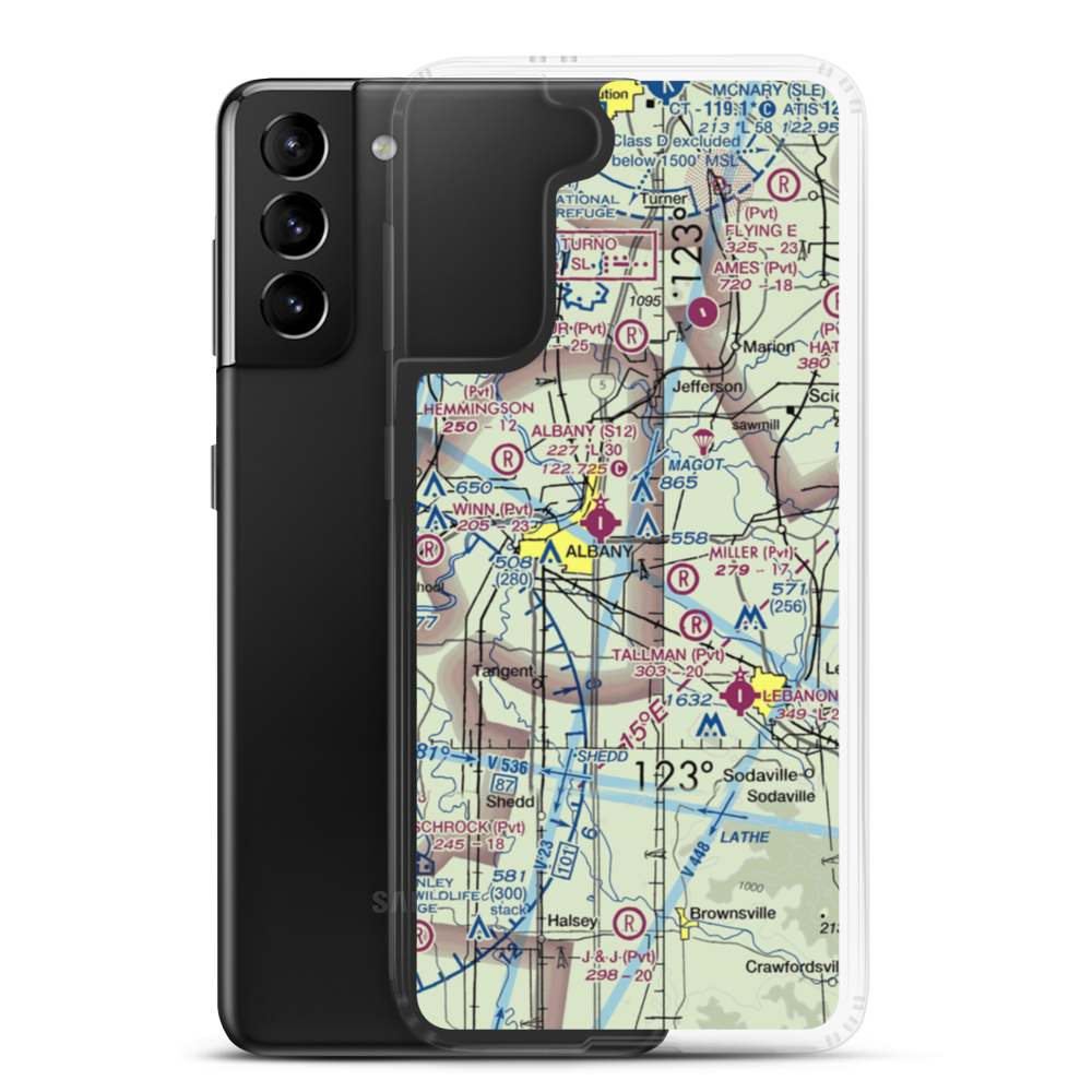 Roppair Airport (OR22) VFR Sectional Samsung Case Samsung Galaxy S21 Plus model shown