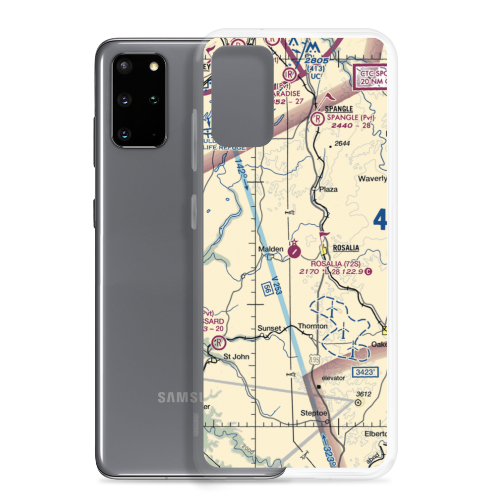 Rosalia Municipal Airport (72S) VFR Sectional Samsung Case Samsung Galaxy S20 Plus model shown