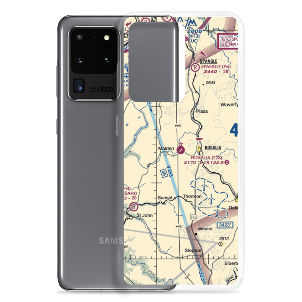 Rosalia Municipal Airport (72S) VFR Sectional Samsung Case Samsung Galaxy S20 Ultra model shown