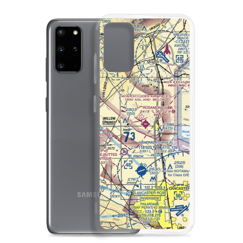Rosamond Skypark Airport (L00) VFR Sectional Samsung Case Samsung Galaxy S20 Plus model shown
