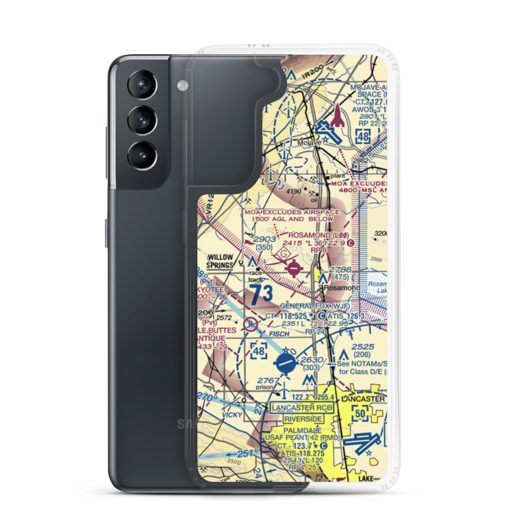 Rosamond Skypark Airport (L00) VFR Sectional Samsung Case Samsung Galaxy S21 model shown