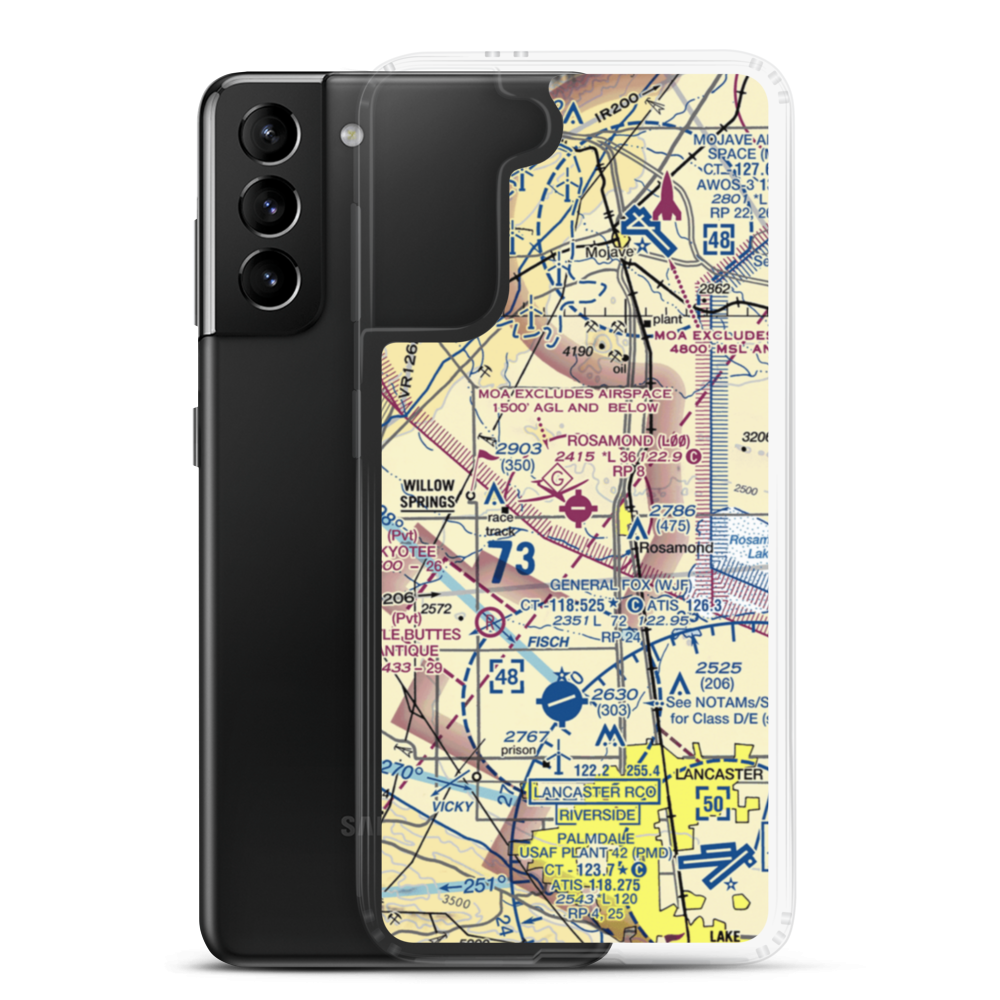 Rosamond Skypark Airport (L00) VFR Sectional Samsung Case Samsung Galaxy S21 Plus model shown