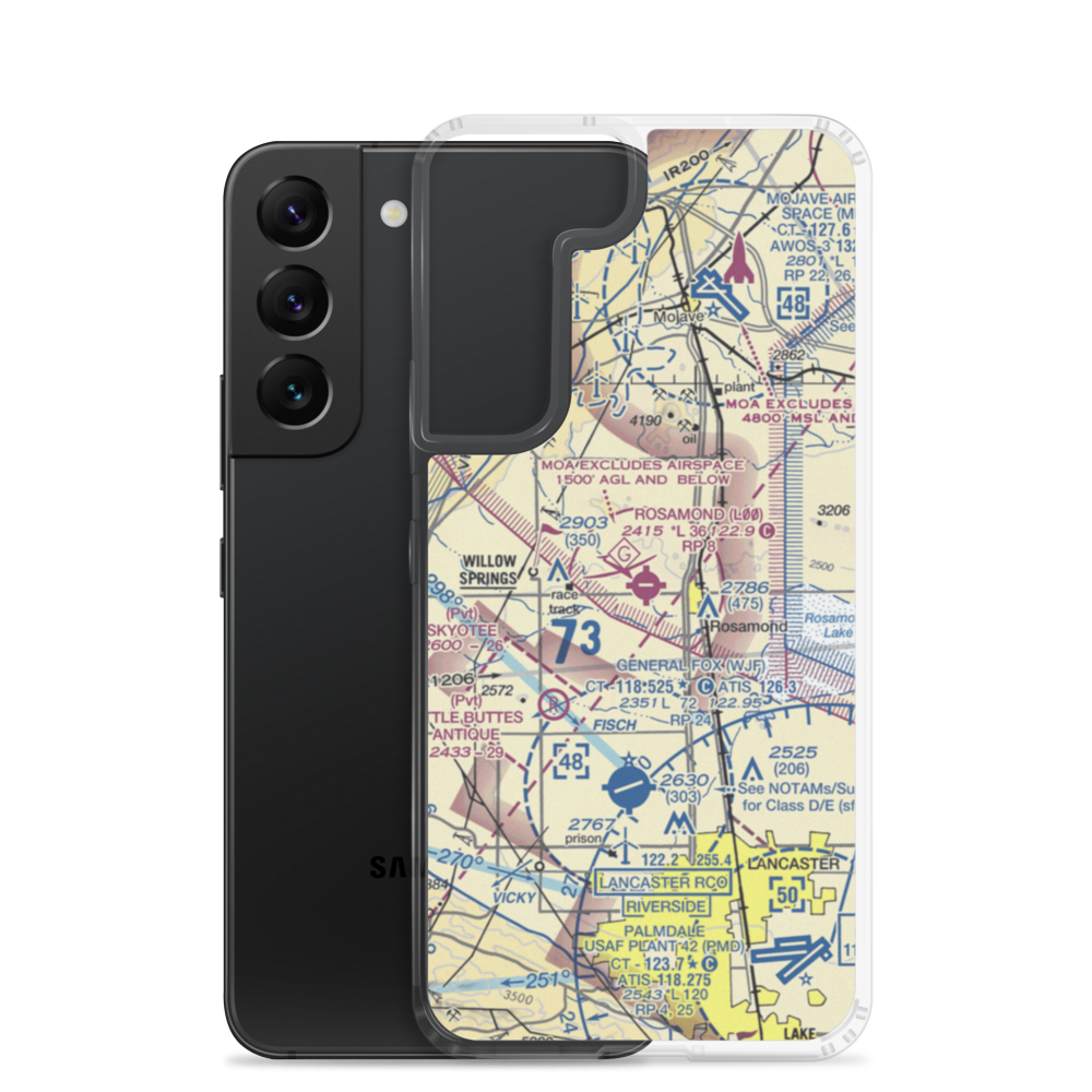 Rosamond Skypark Airport (L00) VFR Sectional Samsung Case Samsung Galaxy S22 model shown