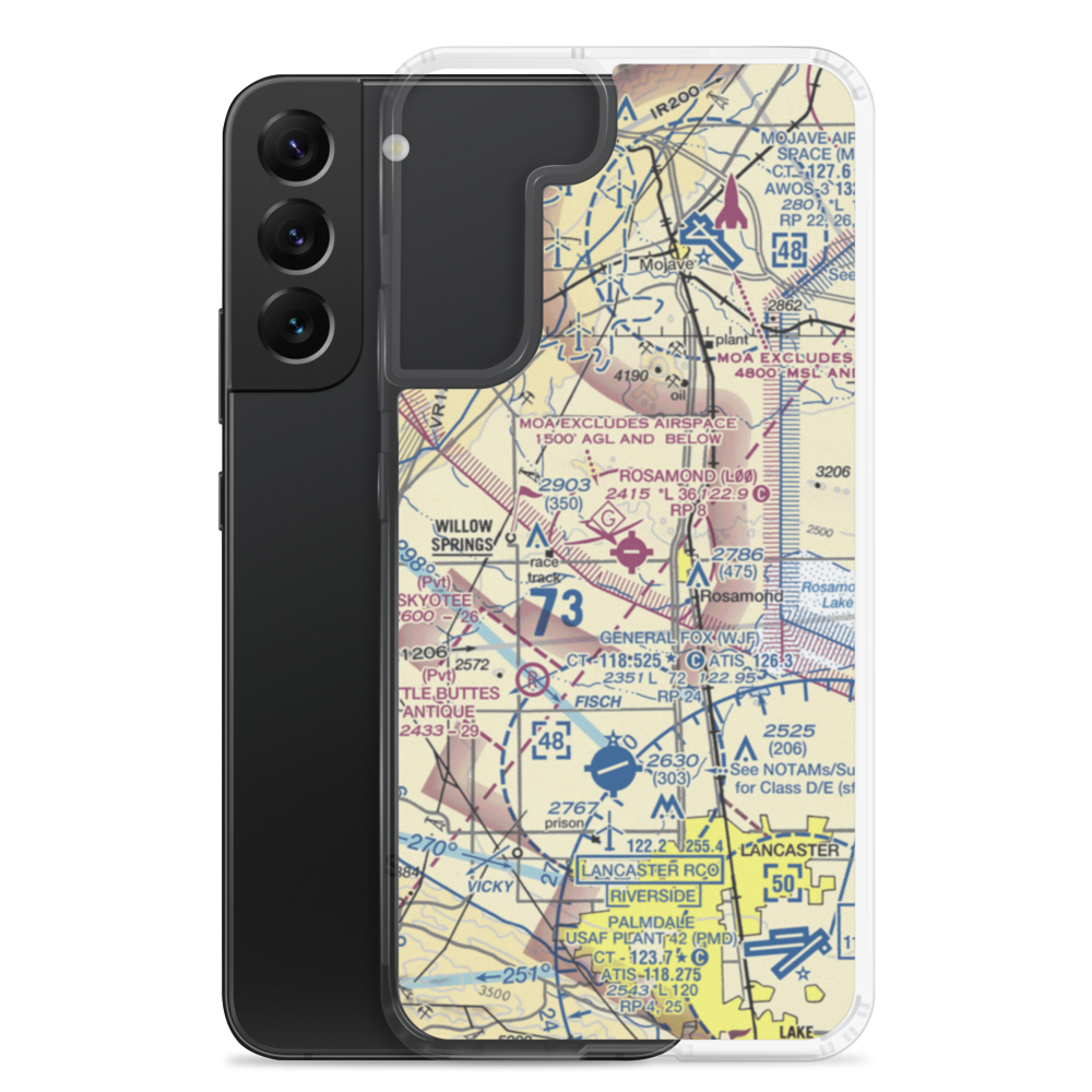 Rosamond Skypark Airport (L00) VFR Sectional Samsung Case Samsung Galaxy S22 Plus model shown