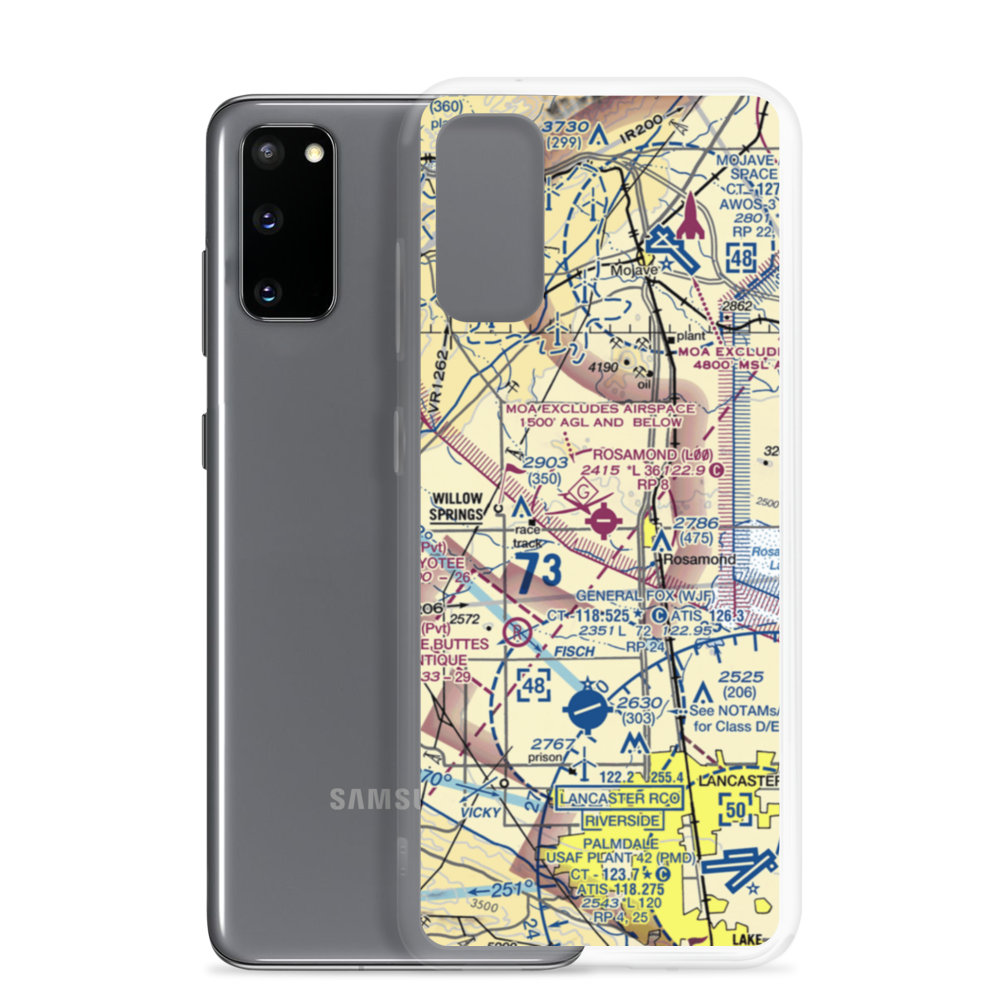 Rosamond Skypark Airport (L00) VFR Sectional Samsung Case Samsung Galaxy S20 model shown
