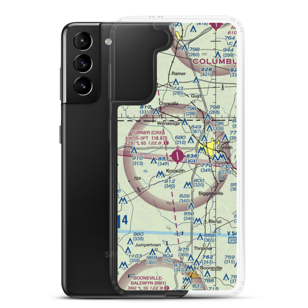 Roscoe Turner Airport (CRX) VFR Sectional Samsung Case Samsung Galaxy S21 Plus model shown