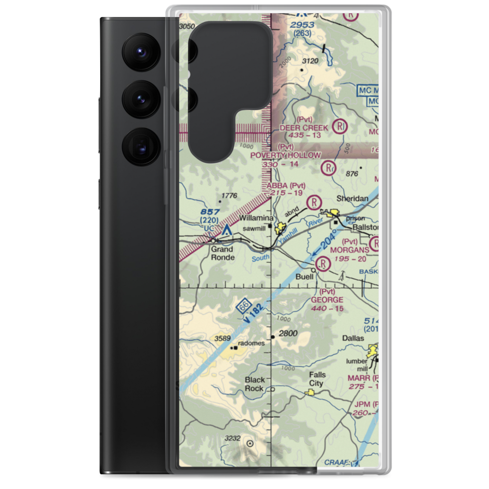 Roscoes Airport (OG26) VFR Sectional Samsung Case Samsung Galaxy S22 Ultra model shown