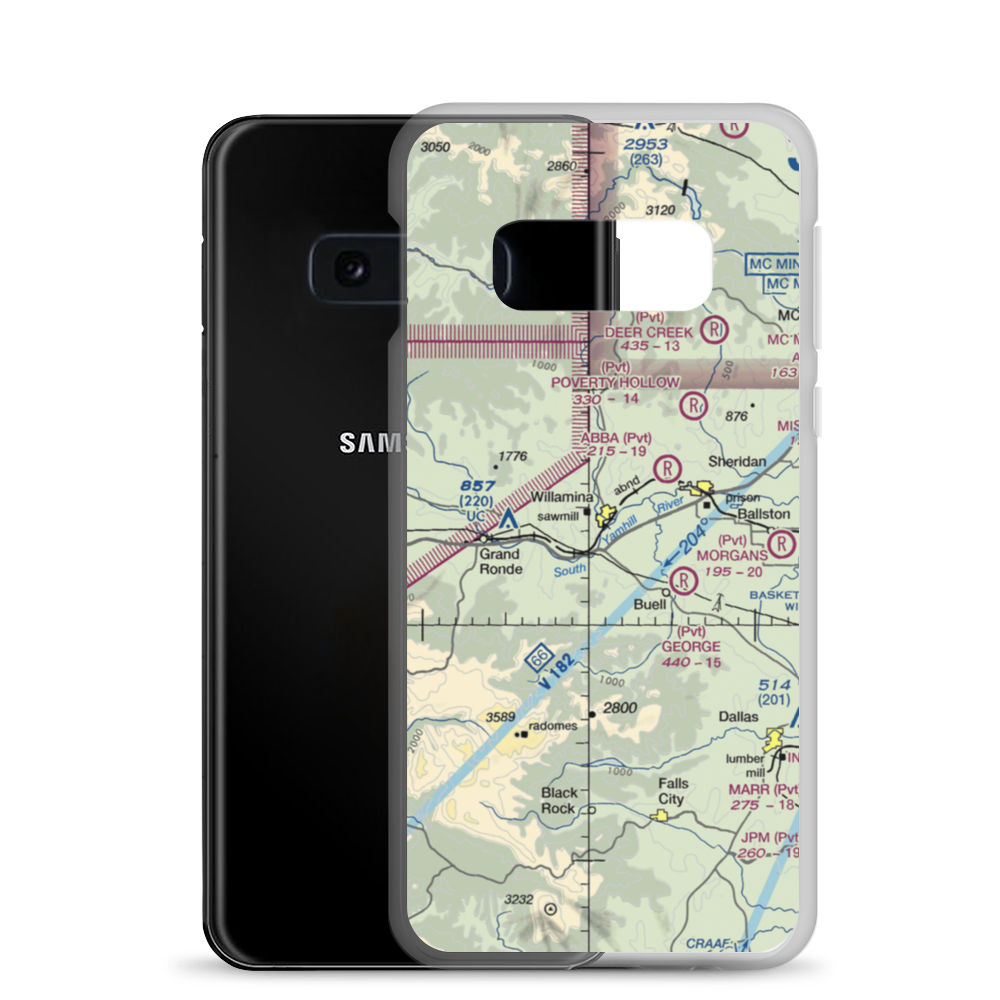 Roscoes Airport (OG26) VFR Sectional Samsung Case Samsung Galaxy S10e model shown