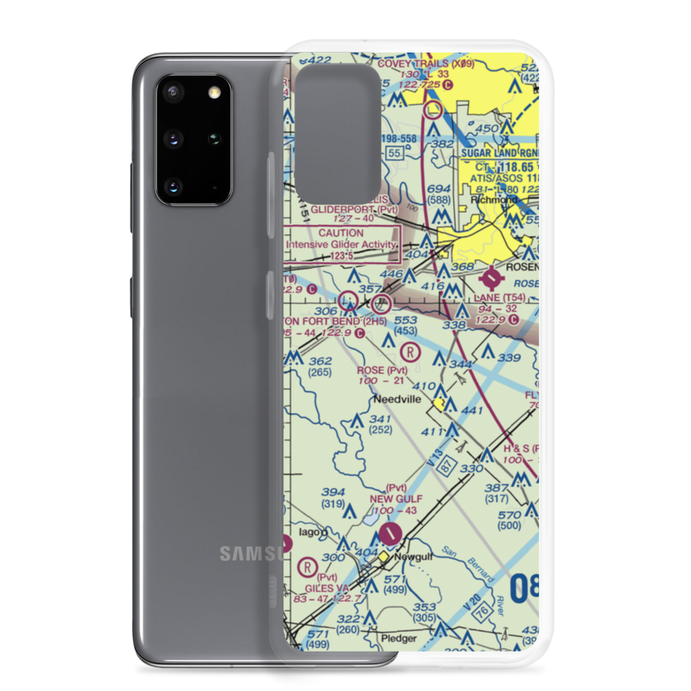 Rose Field Airport (87TE) VFR Sectional Samsung Case Samsung Galaxy S20 Plus model shown