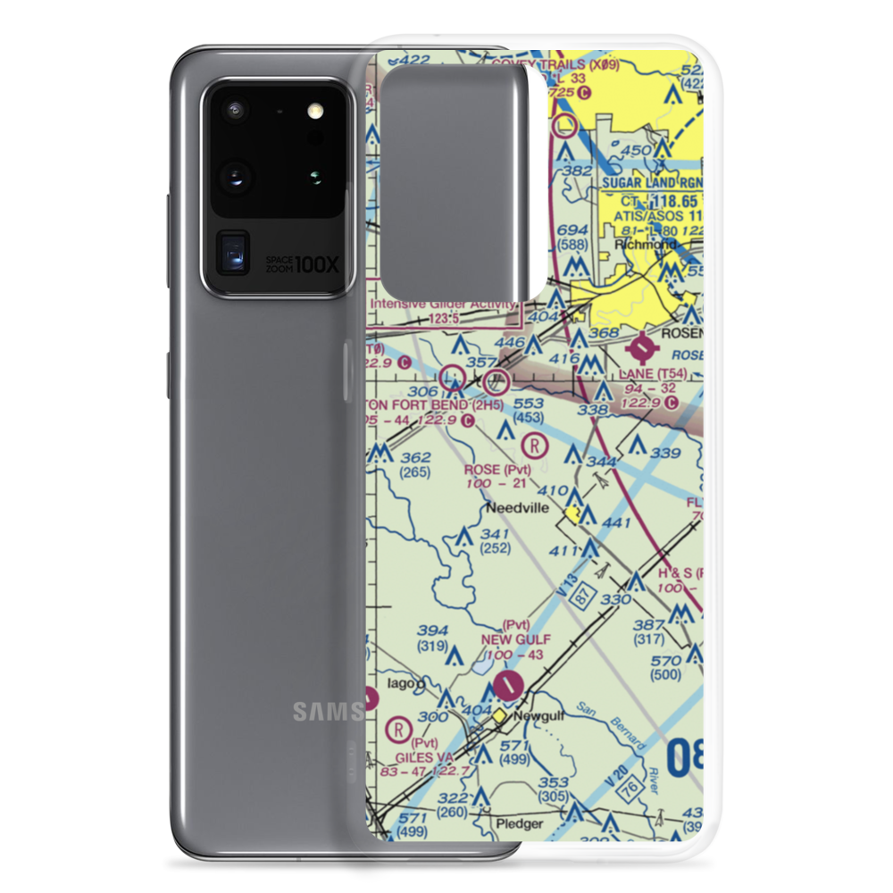 Rose Field Airport (87TE) VFR Sectional Samsung Case Samsung Galaxy S20 Ultra model shown
