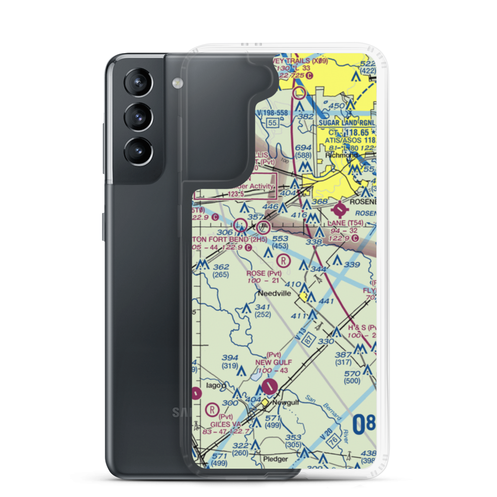 Rose Field Airport (87TE) VFR Sectional Samsung Case Samsung Galaxy S21 model shown