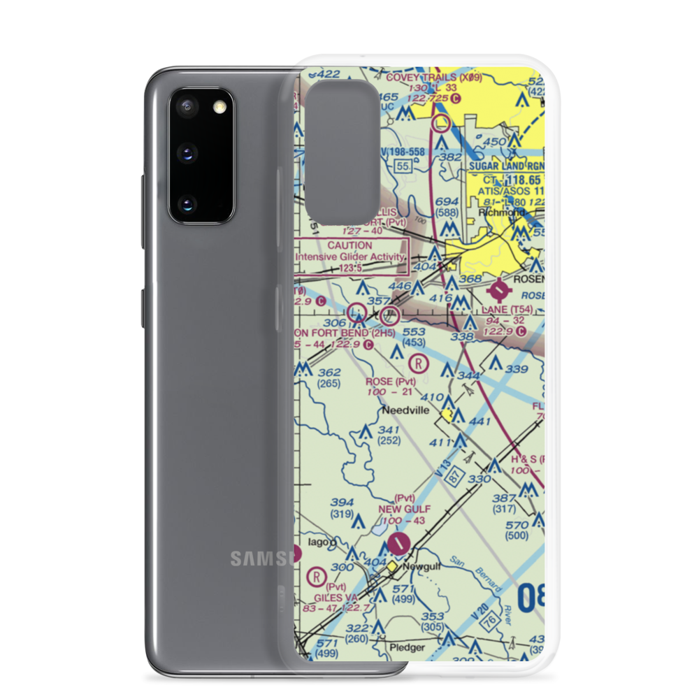 Rose Field Airport (87TE) VFR Sectional Samsung Case Samsung Galaxy S20 model shown
