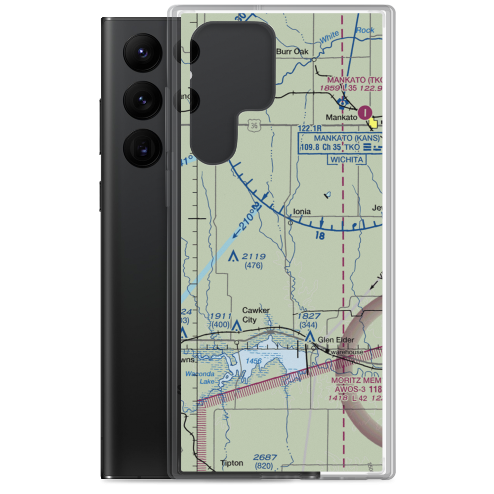 Rose Port Inc Airport (9KS4) VFR Sectional Samsung Case Samsung Galaxy S22 Ultra model shown