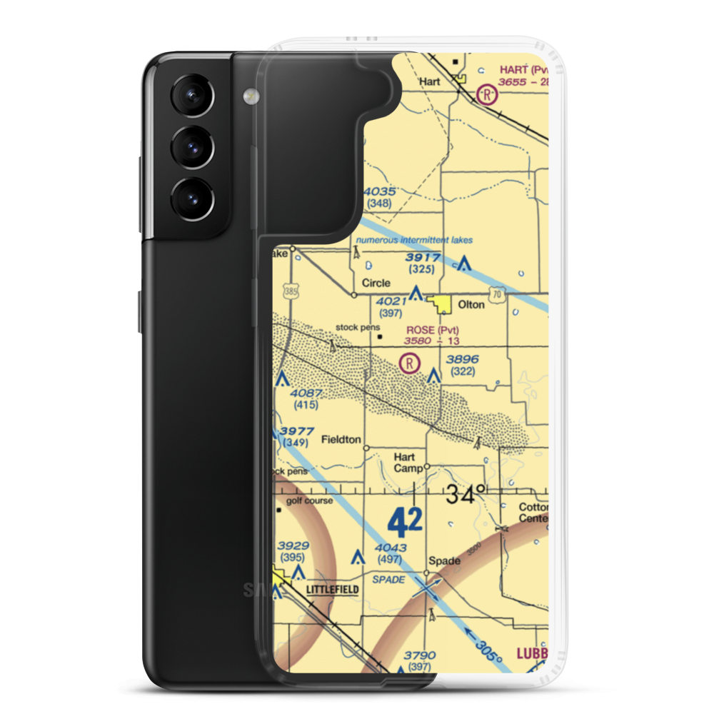 Rose Ranch Airport (XS06) VFR Sectional Samsung Case Samsung Galaxy S21 Plus model shown