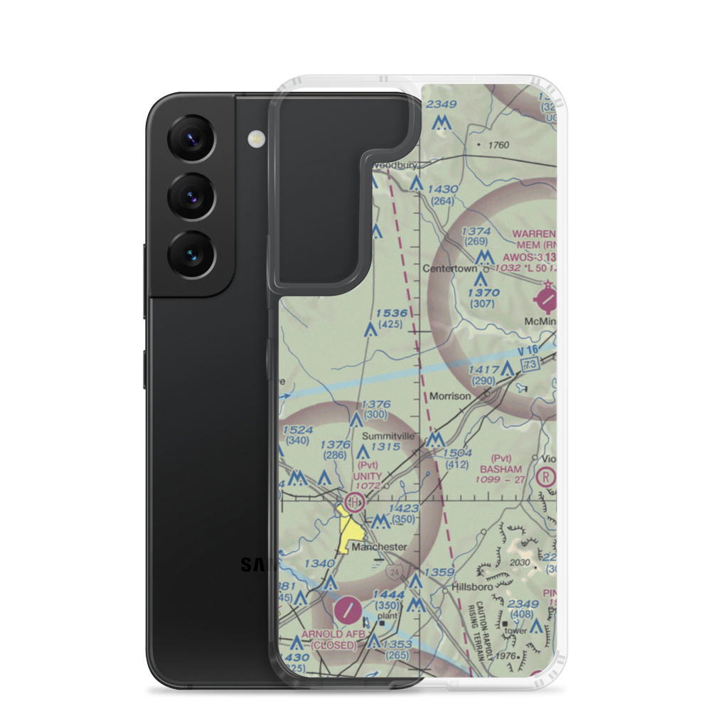 Roseanne Airport (43TN) VFR Sectional Samsung Case Samsung Galaxy S22 model shown