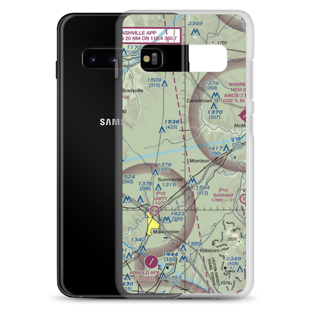 Roseanne Airport (43TN) VFR Sectional Samsung Case Samsung Galaxy S10+ model shown