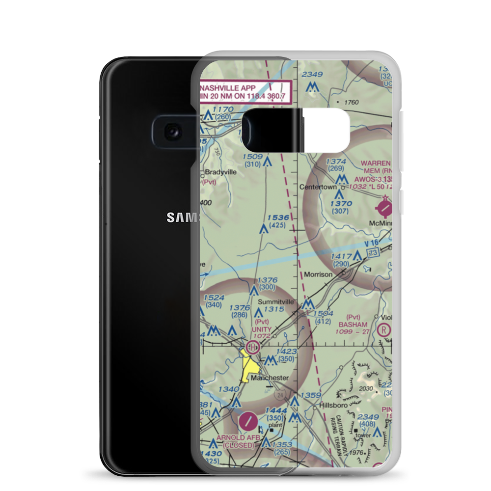 Roseanne Airport (43TN) VFR Sectional Samsung Case Samsung Galaxy S10e model shown