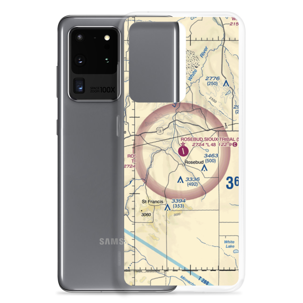 Rosebud Sioux Tribal Airport (SUO) VFR Sectional Samsung Case Samsung Galaxy S20 Ultra model shown