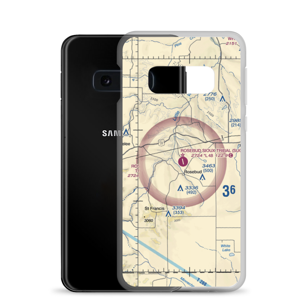 Rosebud Sioux Tribal Airport (SUO) VFR Sectional Samsung Case Samsung Galaxy S10e model shown