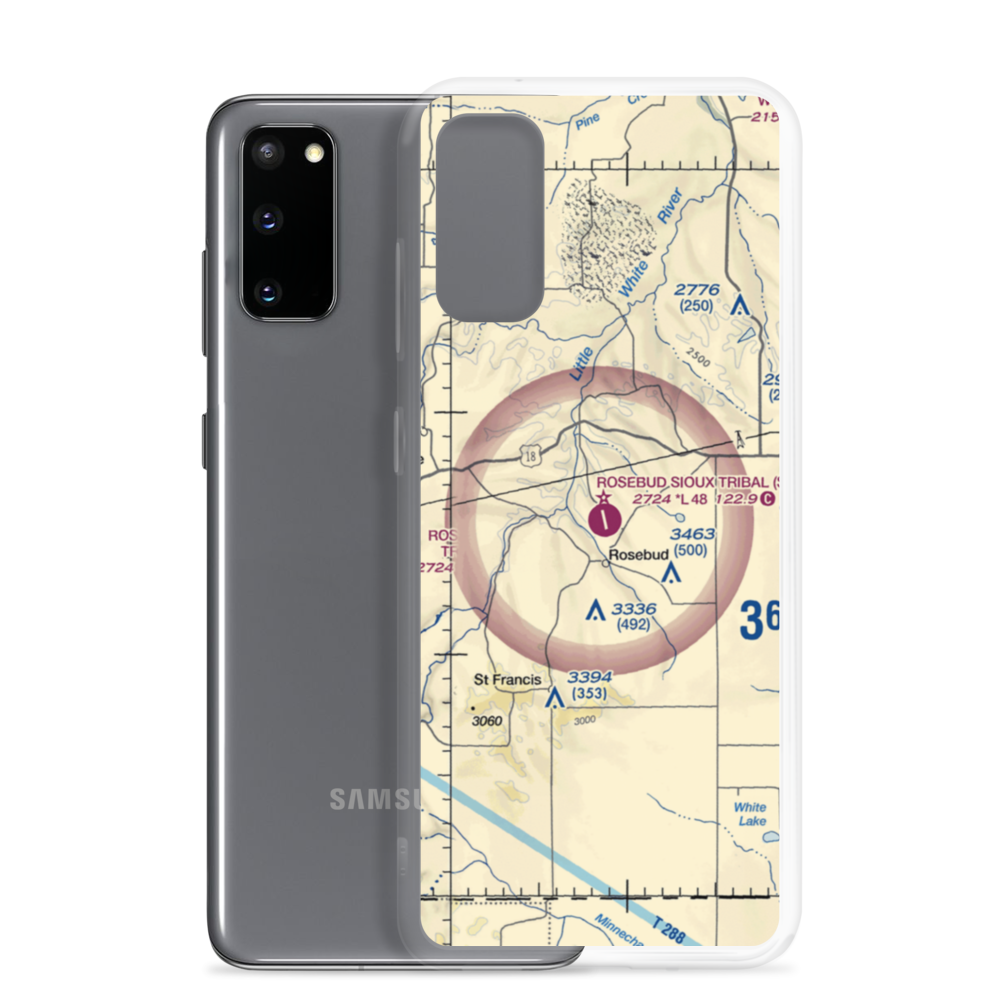 Rosebud Sioux Tribal Airport (SUO) VFR Sectional Samsung Case Samsung Galaxy S20 model shown