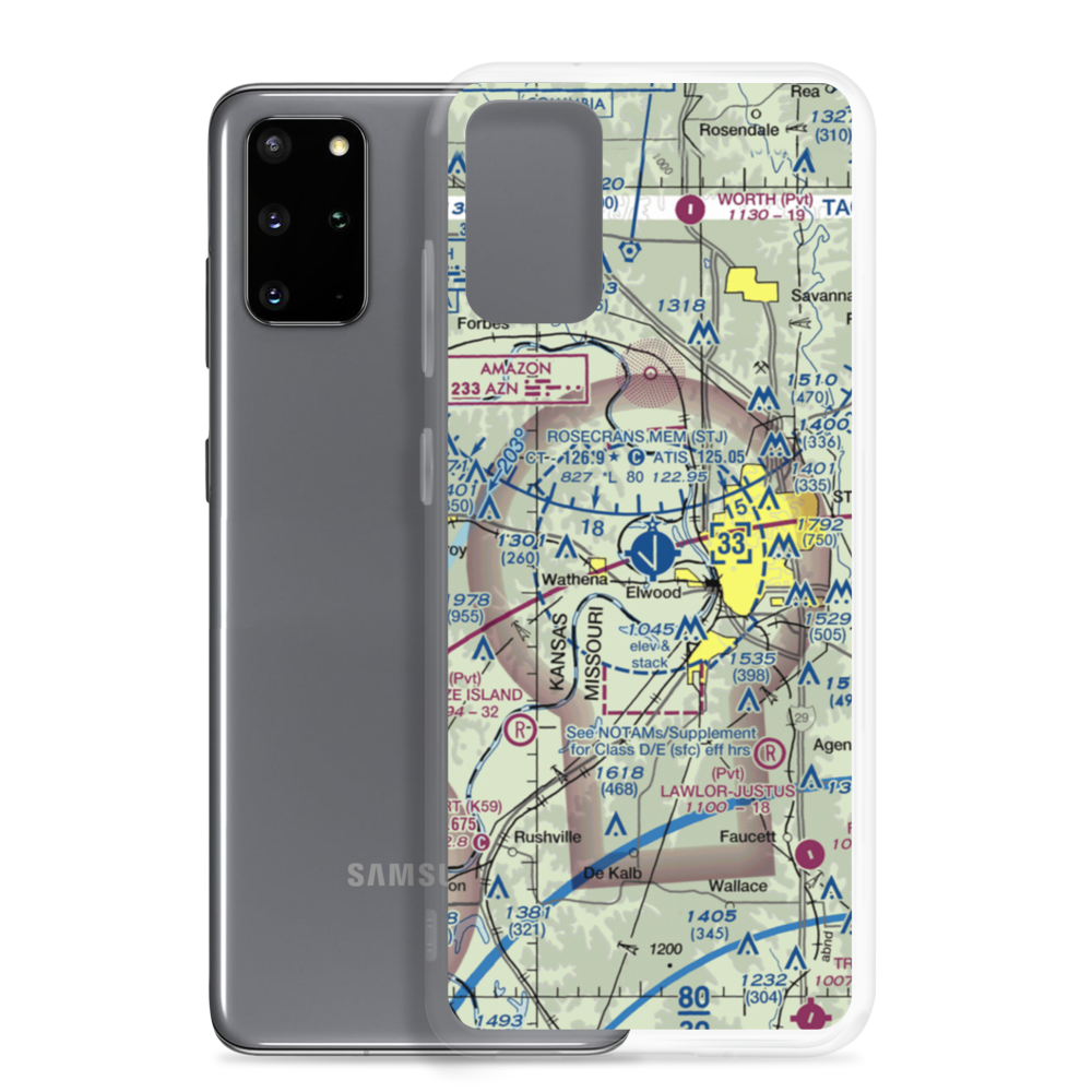 Rosecrans Memorial Airport (STJ) VFR Sectional Samsung Case Samsung Galaxy S20 Plus model shown