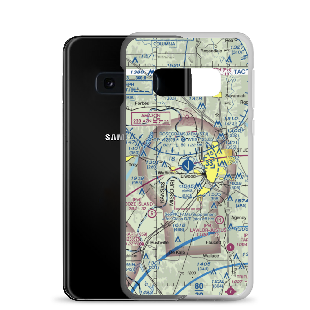 Rosecrans Memorial Airport (STJ) VFR Sectional Samsung Case Samsung Galaxy S10e model shown