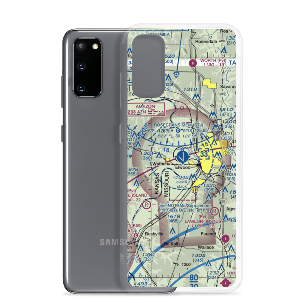 Rosecrans Memorial Airport (STJ) VFR Sectional Samsung Case Samsung Galaxy S20 model shown