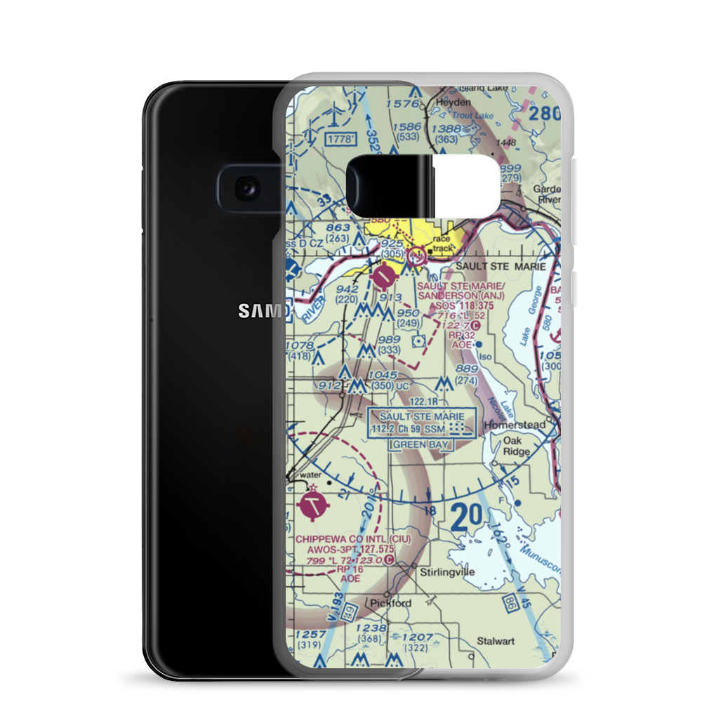 Rosedale Airport (1MI6) VFR Sectional Samsung Case Samsung Galaxy S10e model shown