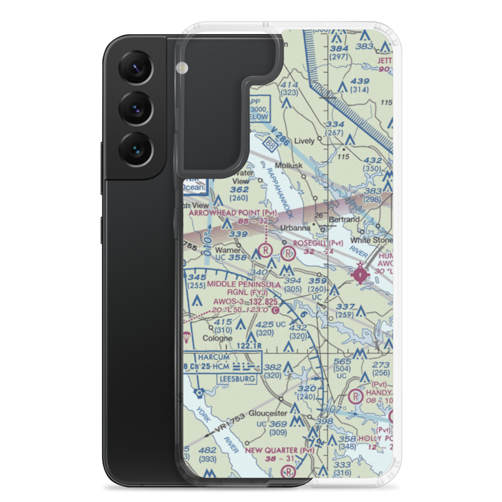 Rosegill Farm Airstrip (2VA5) VFR Sectional Samsung Case Samsung Galaxy S22 Plus model shown