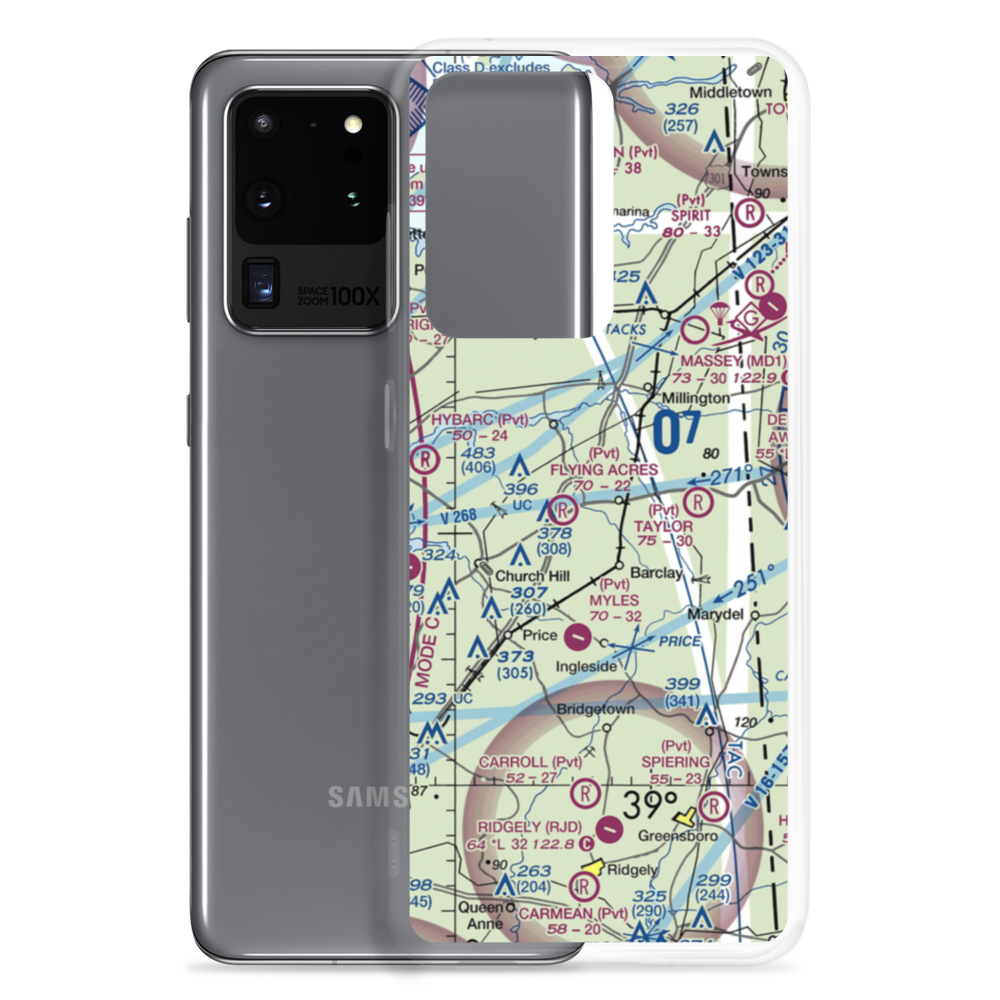 Roseland Airport (32MD) VFR Sectional Samsung Case Samsung Galaxy S20 Ultra model shown