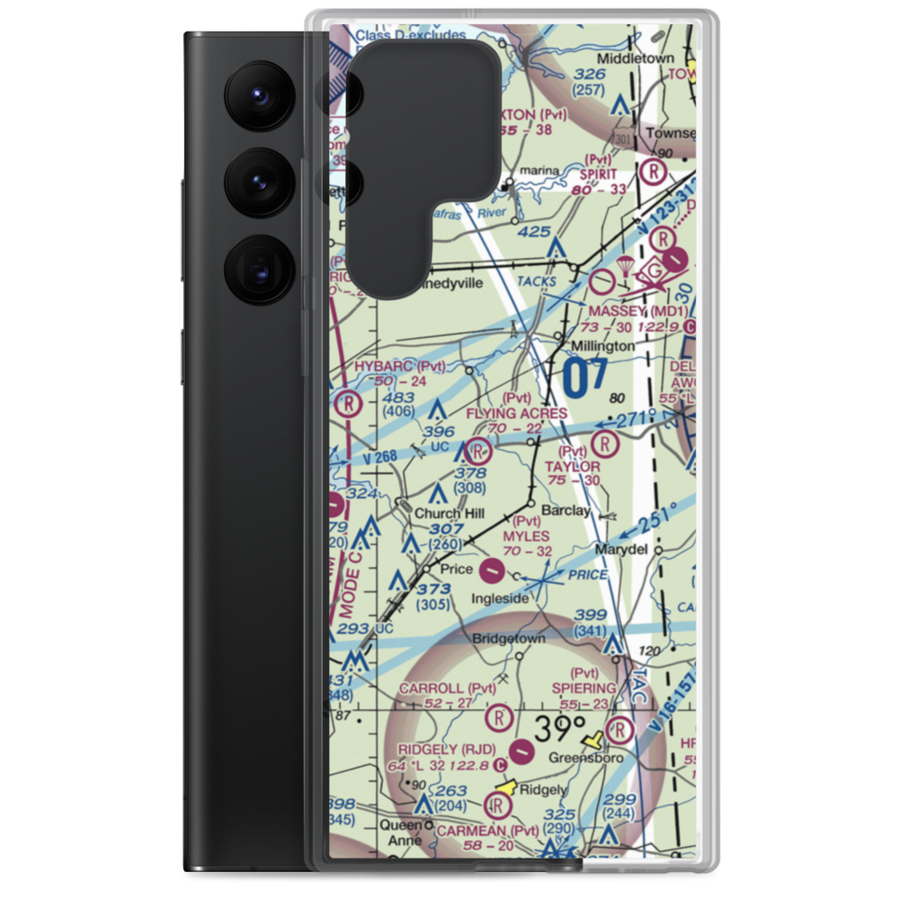 Roseland Airport (32MD) VFR Sectional Samsung Case Samsung Galaxy S22 Ultra model shown