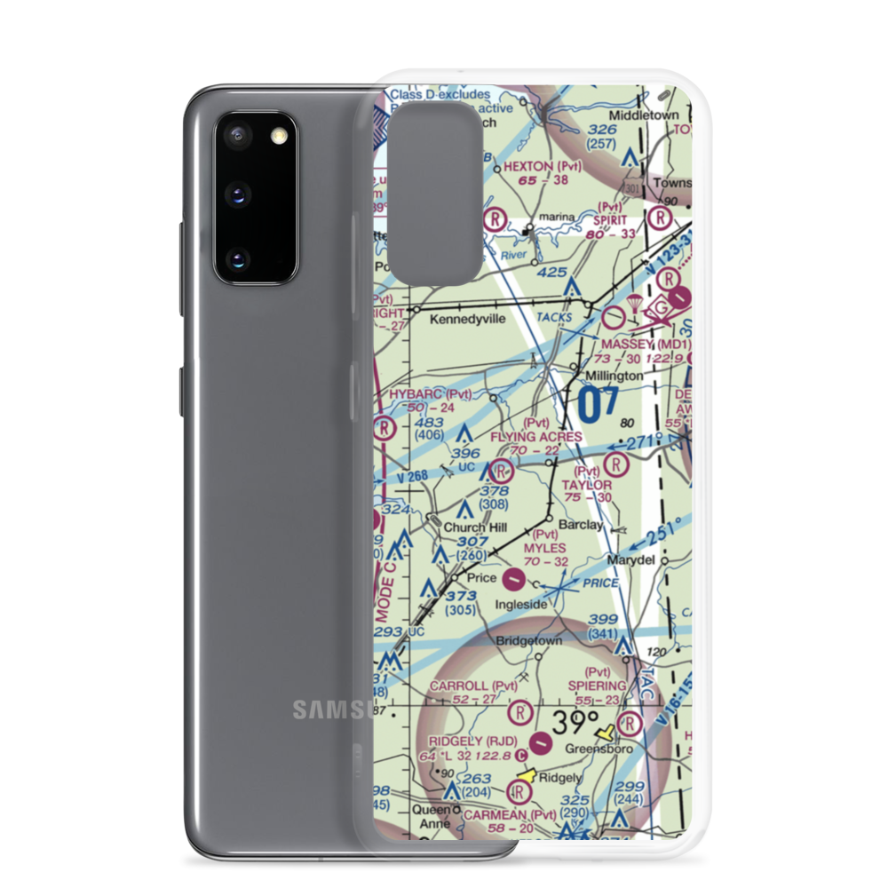 Roseland Airport (32MD) VFR Sectional Samsung Case Samsung Galaxy S20 model shown