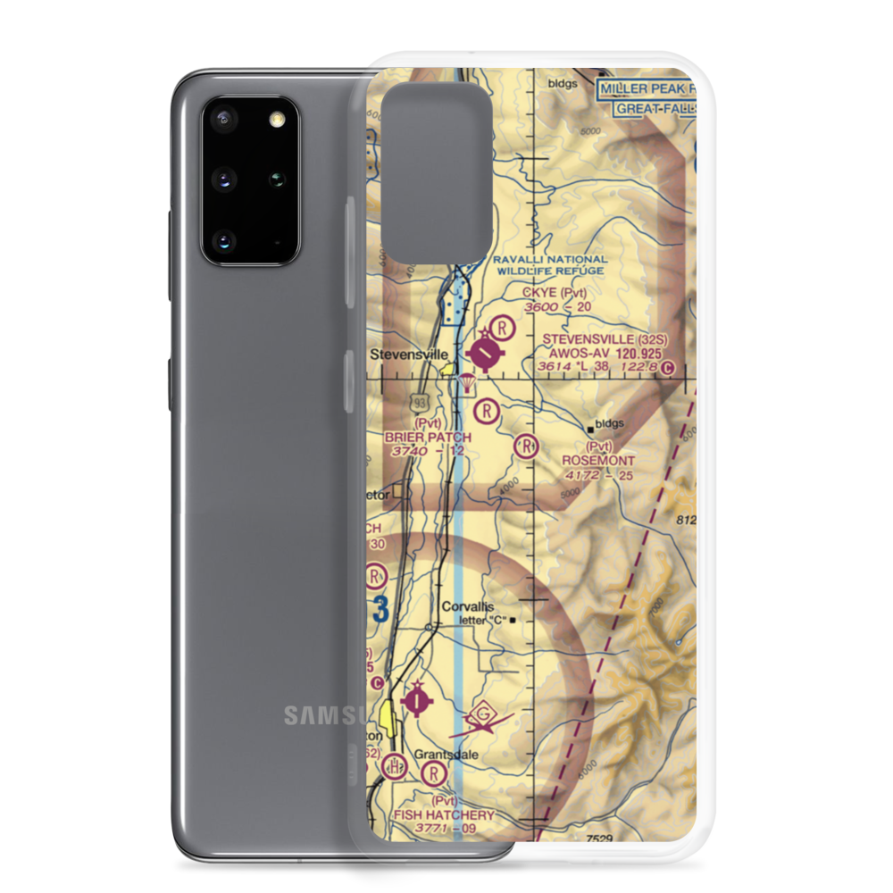 Rosemont Airport (98MT) VFR Sectional Samsung Case Samsung Galaxy S20 Plus model shown