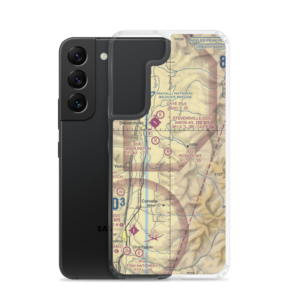 Rosemont Airport (98MT) VFR Sectional Samsung Case Samsung Galaxy S22 model shown